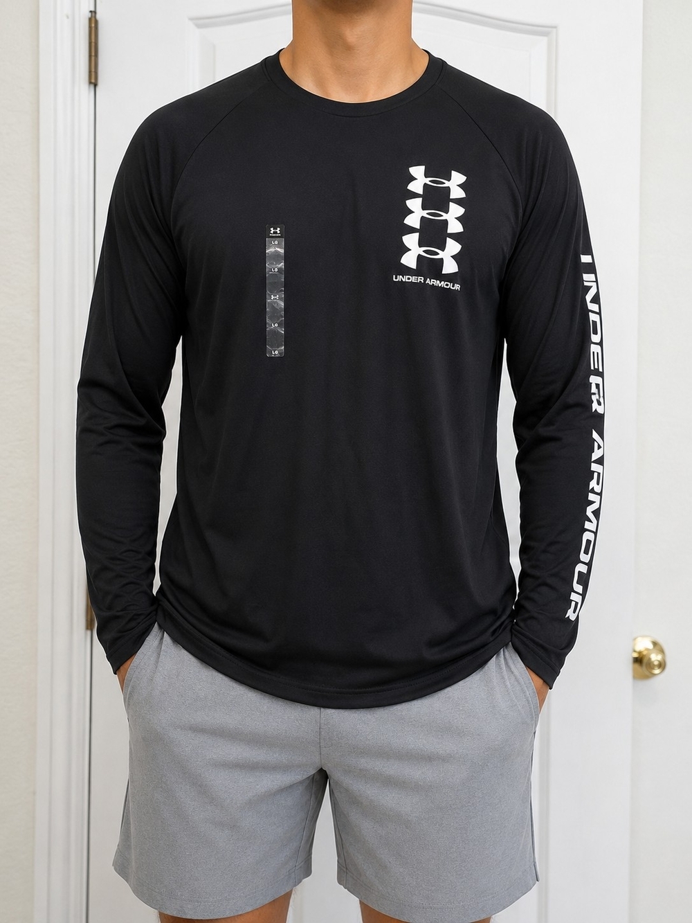 Redo with model. Do not show face. This is the front of mens shirt. There us the